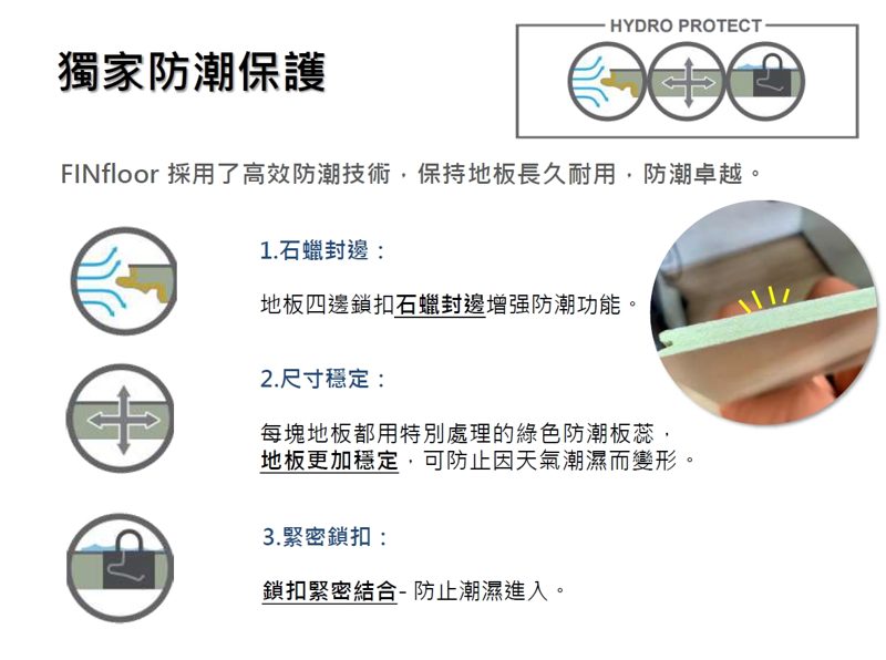 FINfloor 獨家防潮保護